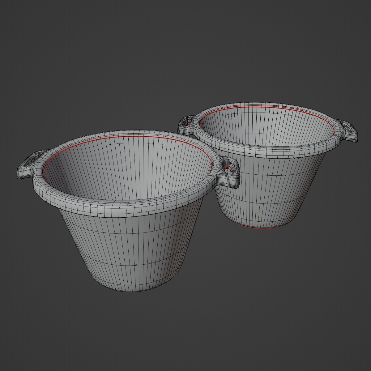 Plastic Basin with Holder 03 3D model_9