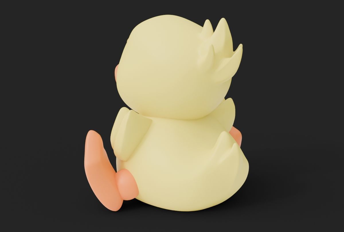 Chibi Duck Piggy Bank 3D print model_2
