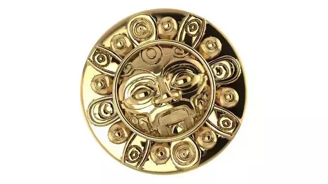 Mexican Inca Round Solid 003 3D Printable Model 3D print model