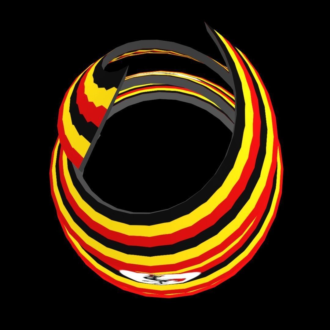 Uganda Flag on Double spiral helix structure 3D model_46