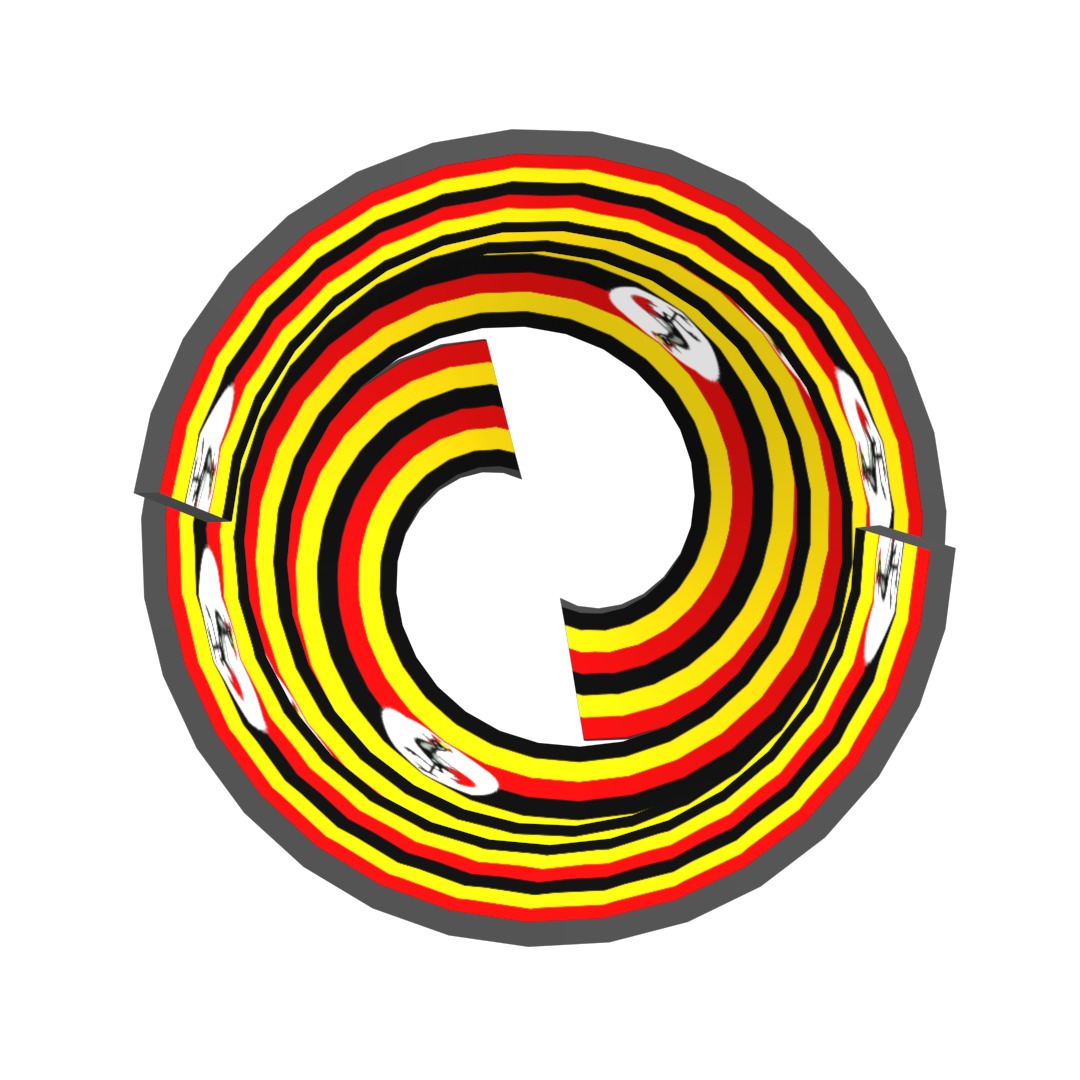 Uganda Flag on Double spiral helix structure 3D model_7