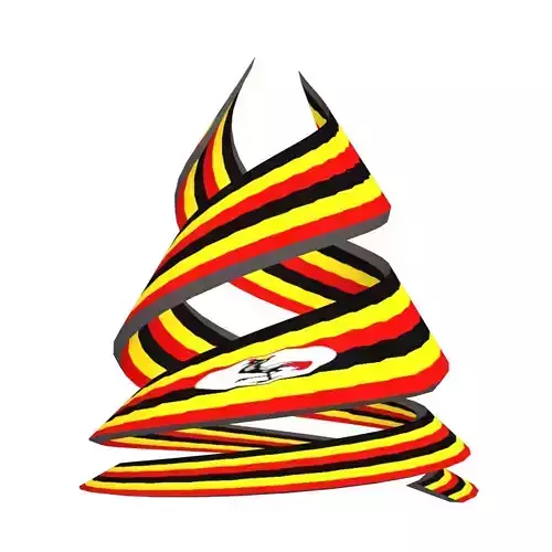 Uganda Flag on Double spiral helix structure