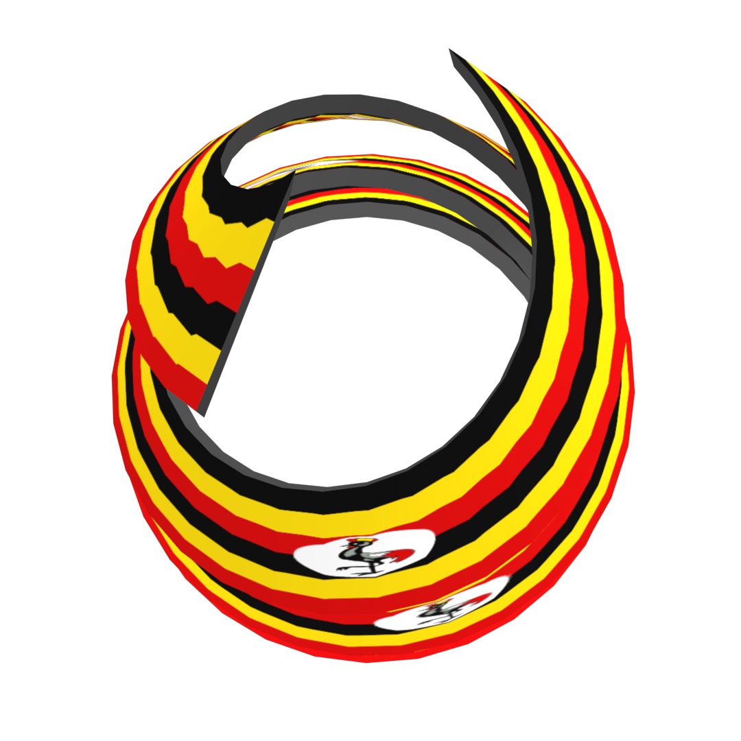 Uganda Flag on Double spiral helix structure 3D model_13