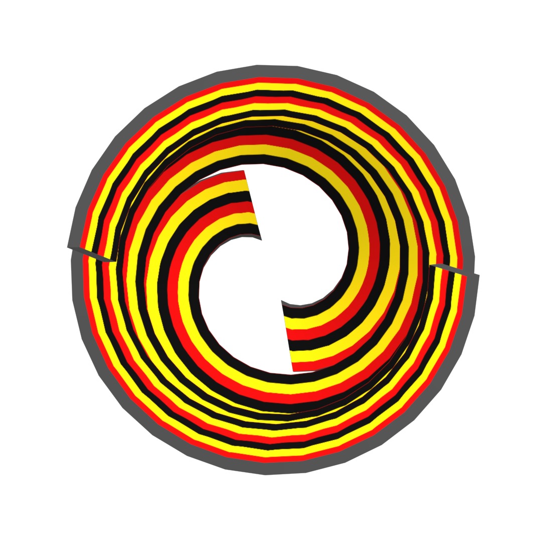Uganda Flag on Double spiral helix structure 3D model_16