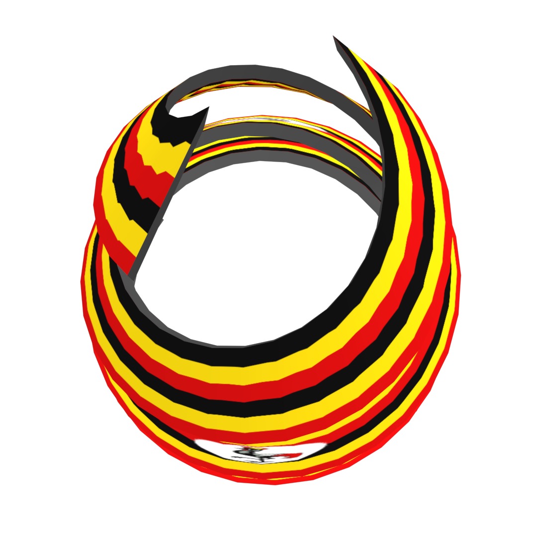Uganda Flag on Double spiral helix structure 3D model_18
