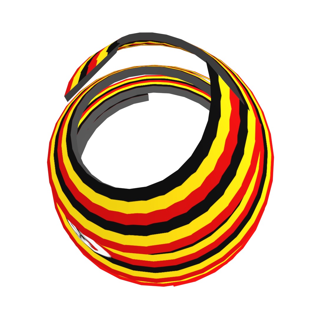 Uganda Flag on Double spiral helix structure 3D model_17
