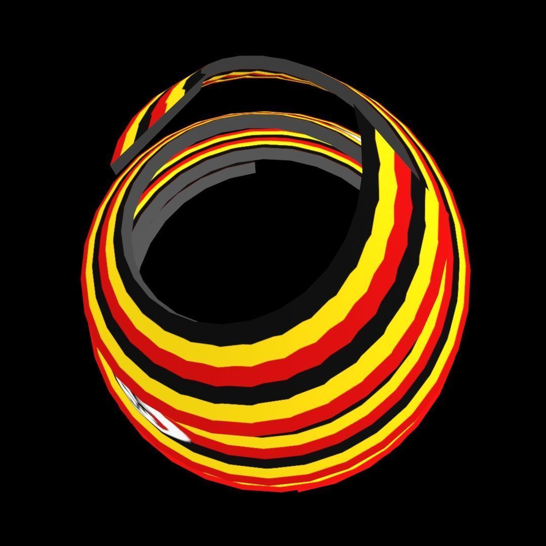 Uganda Flag on Double spiral helix structure 3D model_45