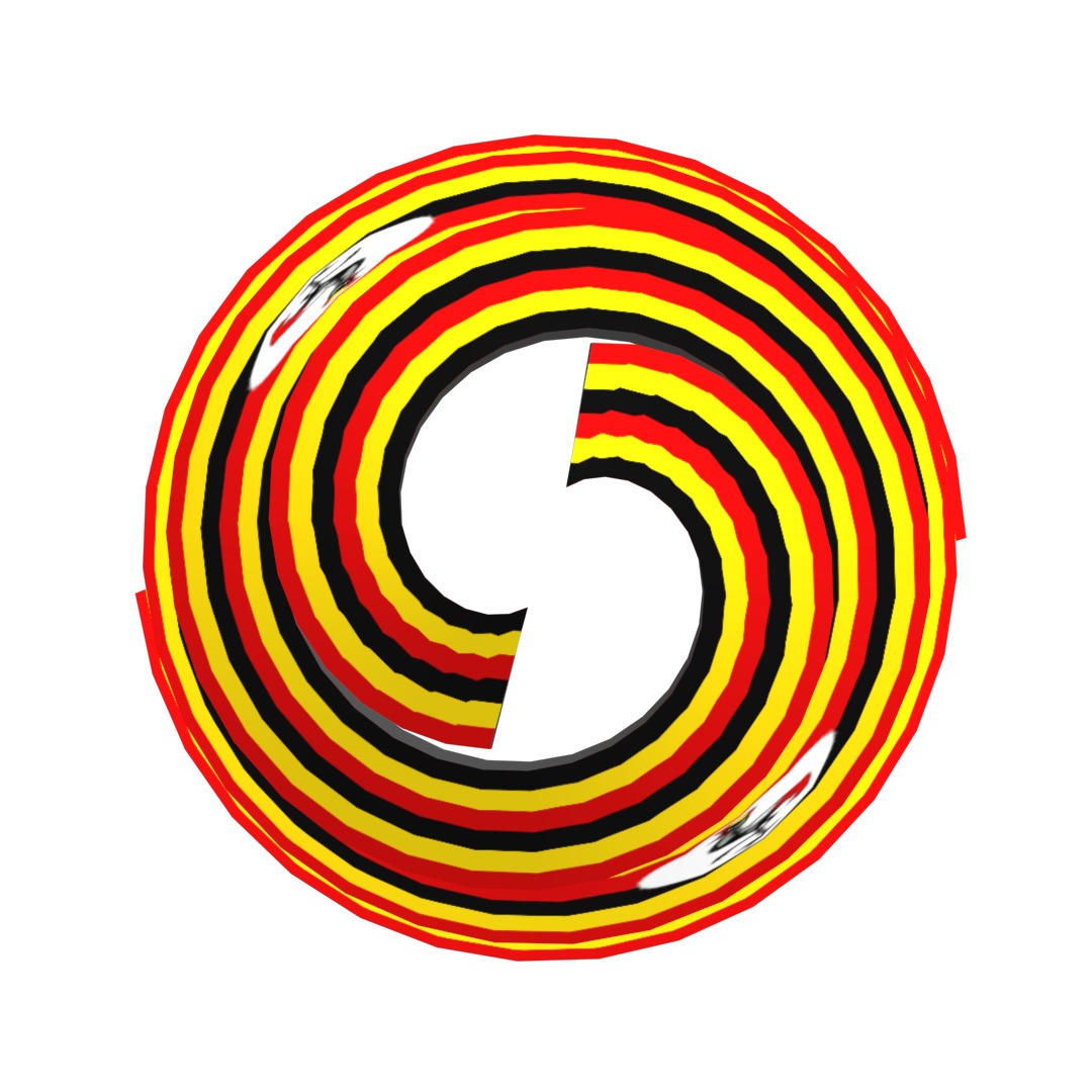Uganda Flag on Double spiral helix structure 3D model_15