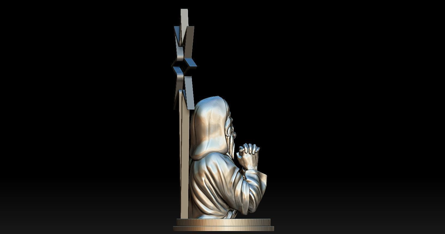 Statue of Jesus praying 2 3D print model_9