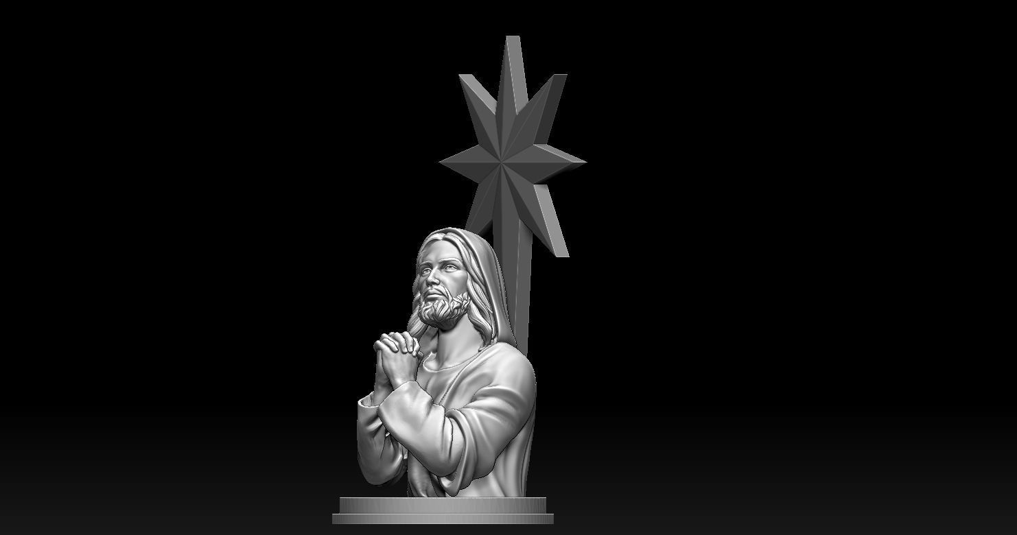 Statue of Jesus praying 2 3D print model_10