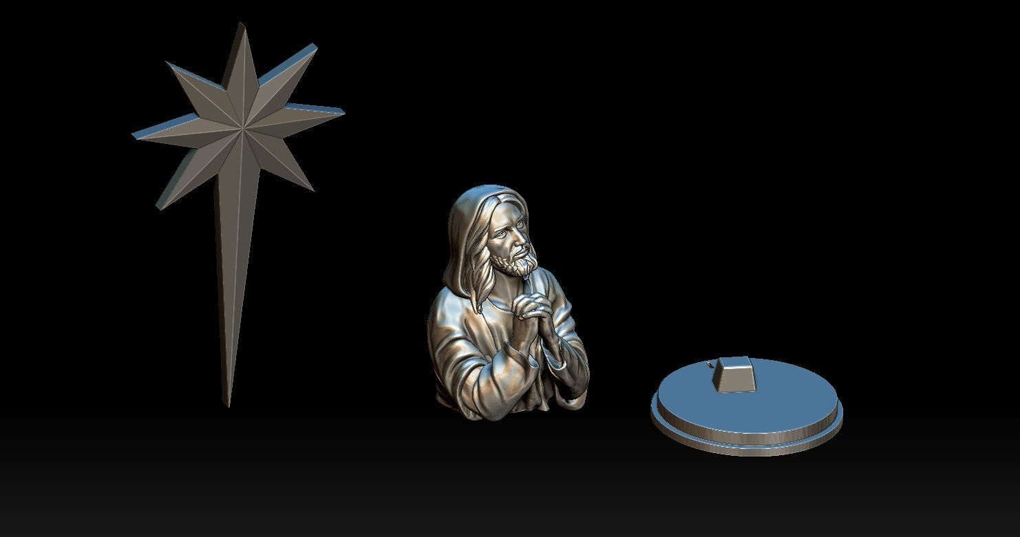 Statue of Jesus praying 2 3D print model_2