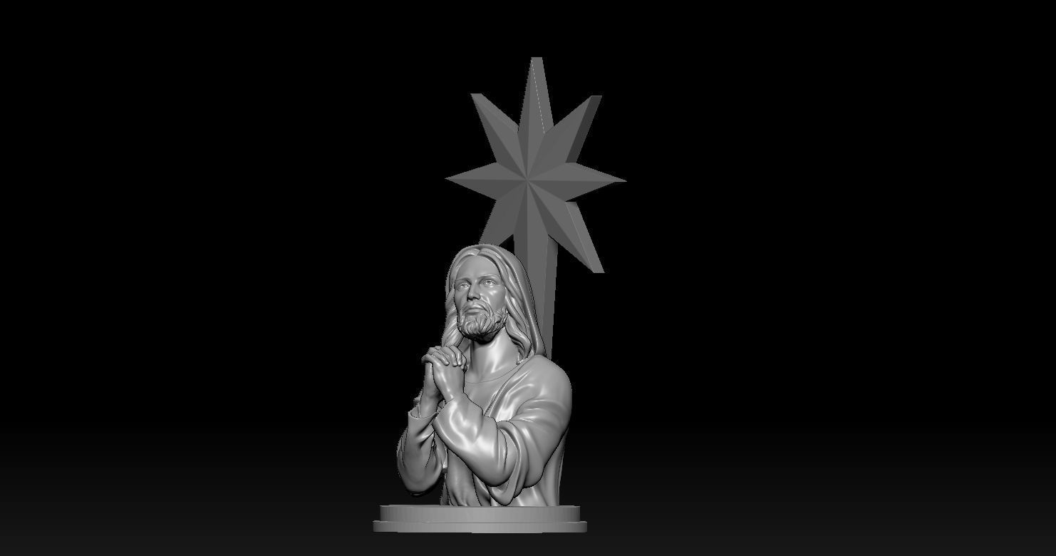 Statue of Jesus praying 2 3D print model_12