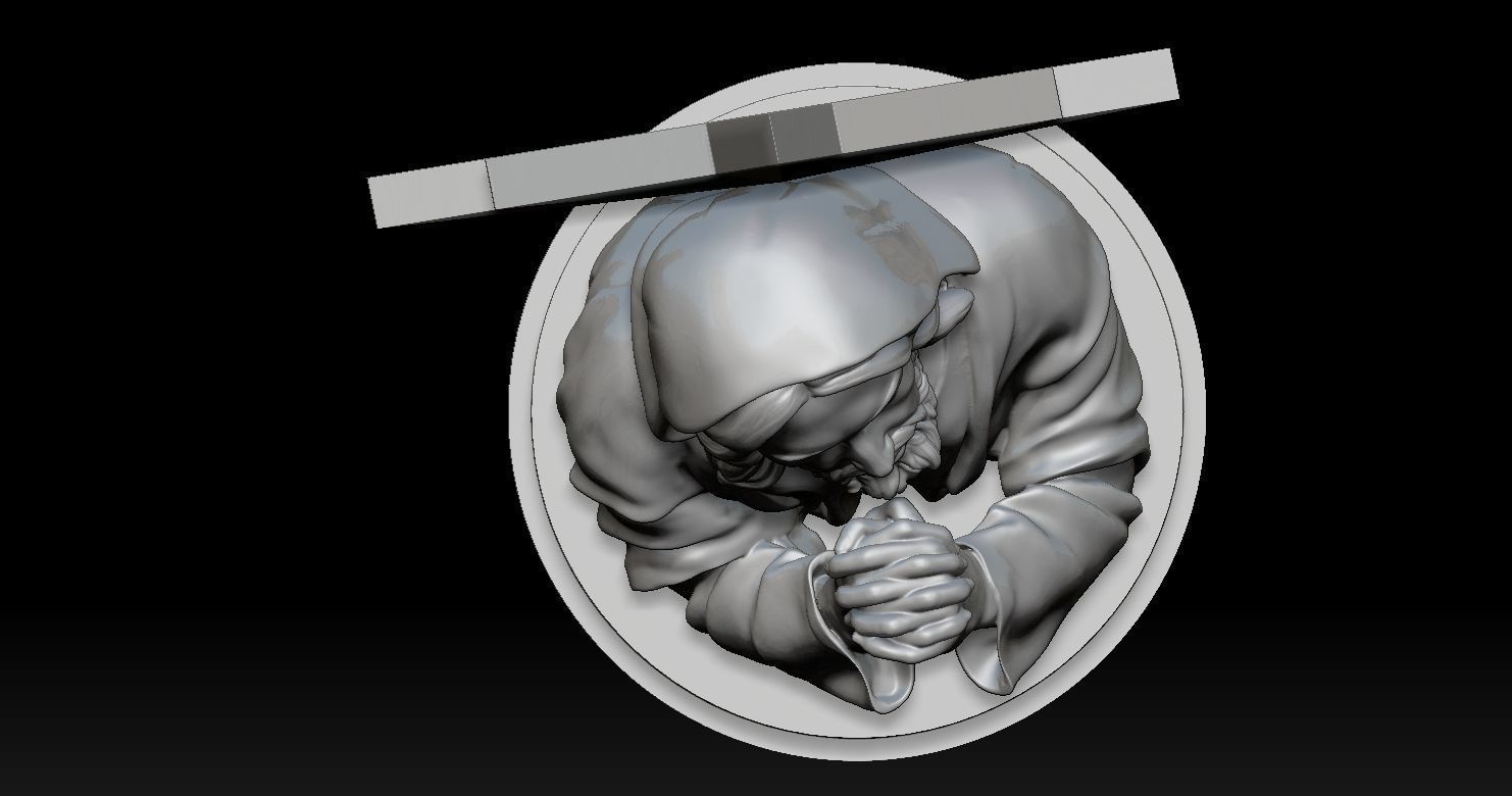 Statue of Jesus praying 2 3D print model_4