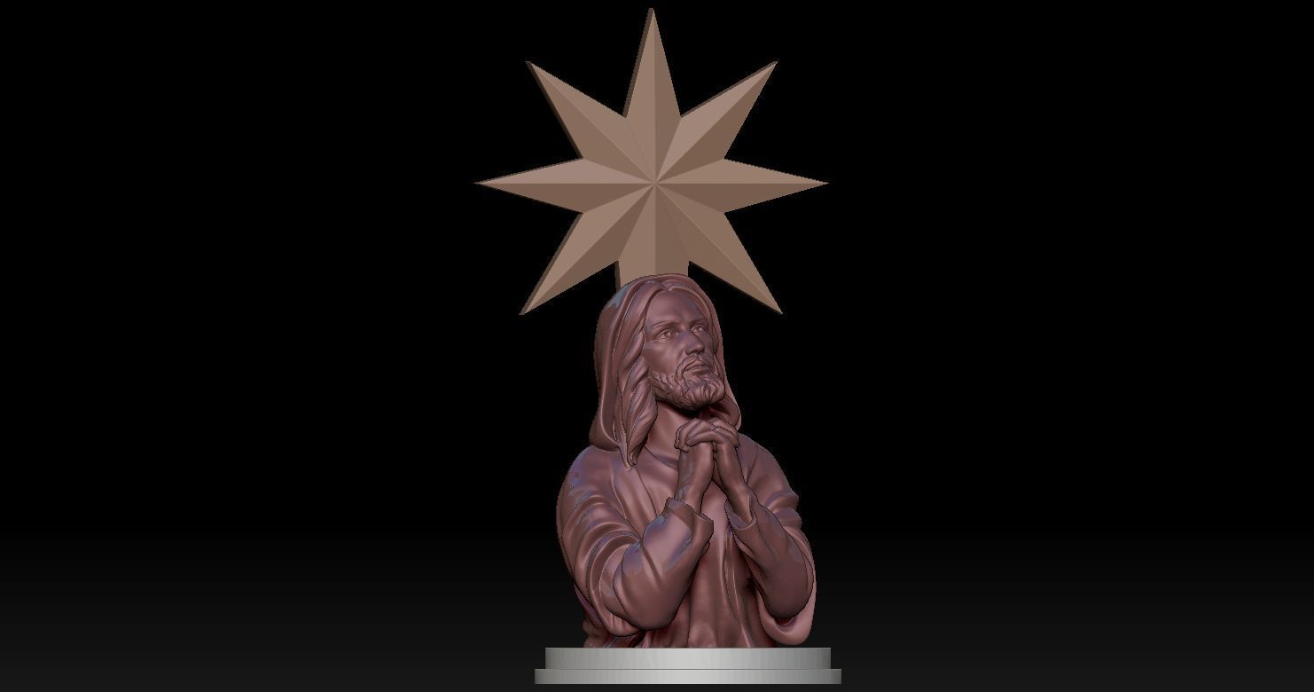 Statue of Jesus praying 2 3D print model_3