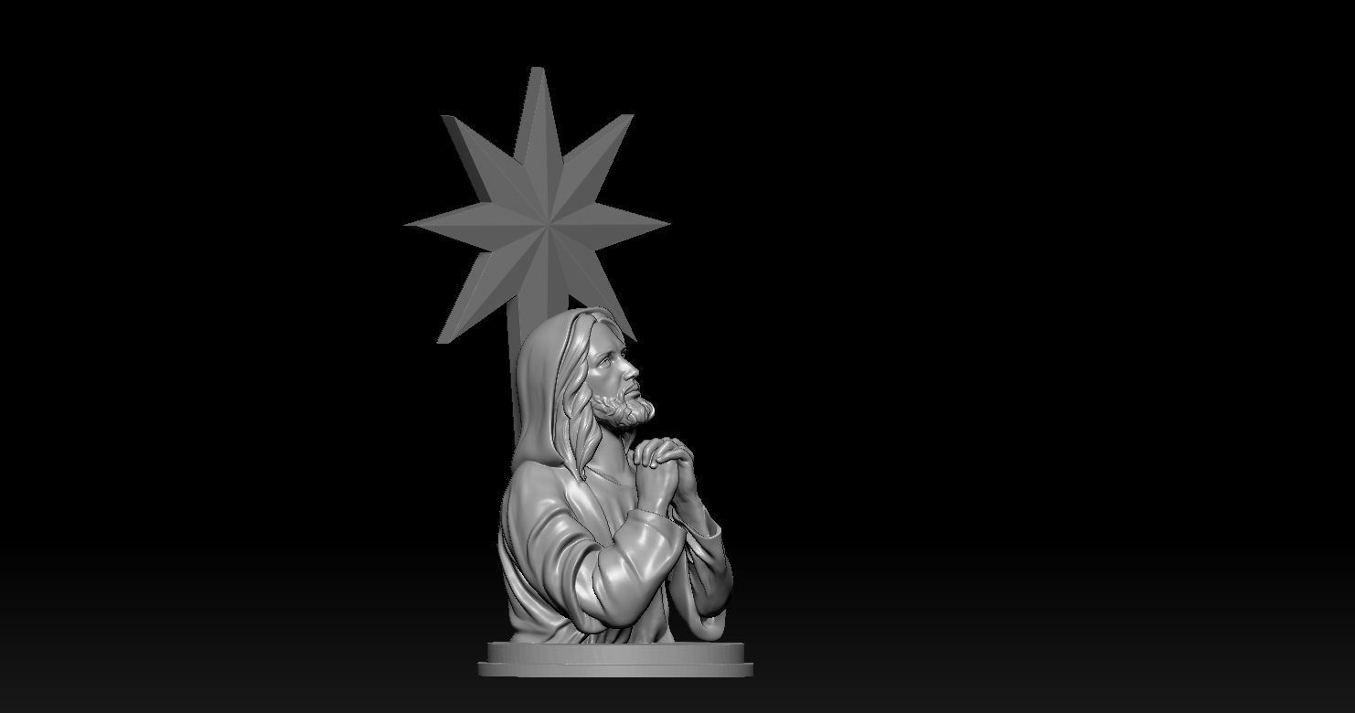 Statue of Jesus praying 2 3D print model_11