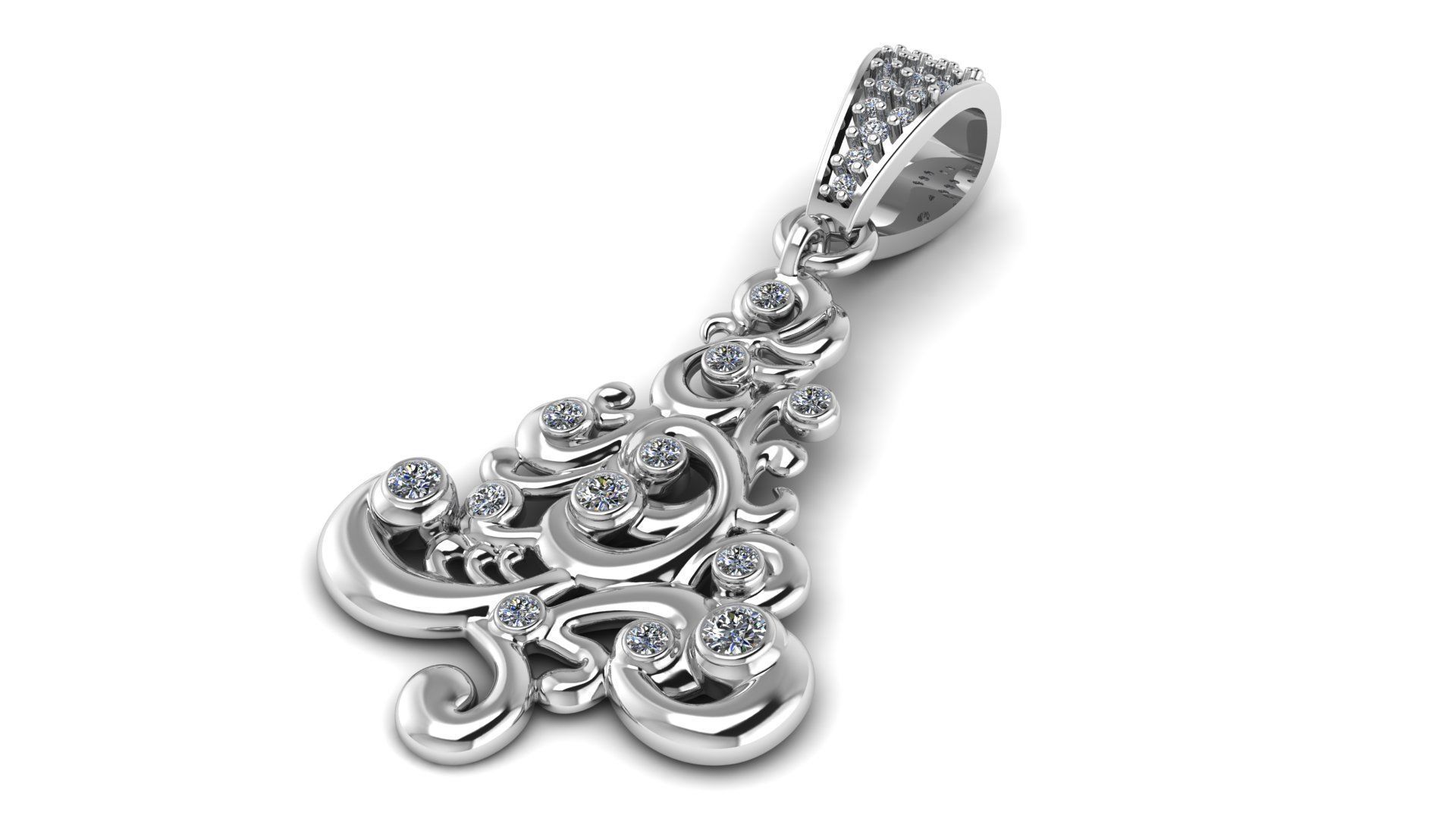 GOLDEN CHRISTMAS THEME PENDANT 3D PRINTABLE MODEL 3D print model_3