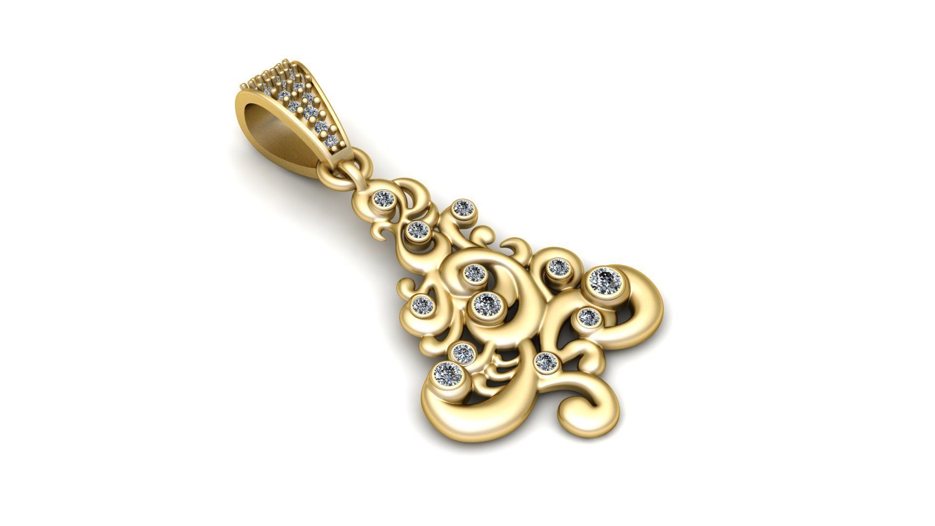 GOLDEN CHRISTMAS THEME PENDANT 3D PRINTABLE MODEL 3D print model_1