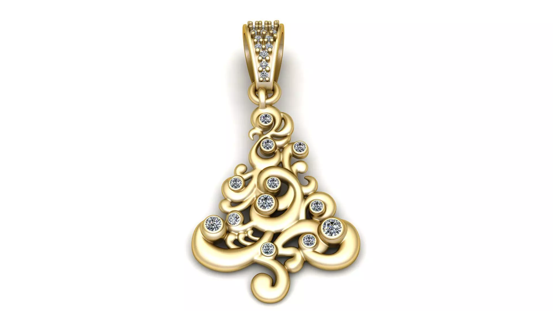 GOLDEN CHRISTMAS THEME PENDANT 3D PRINTABLE MODEL 3D print model_0
