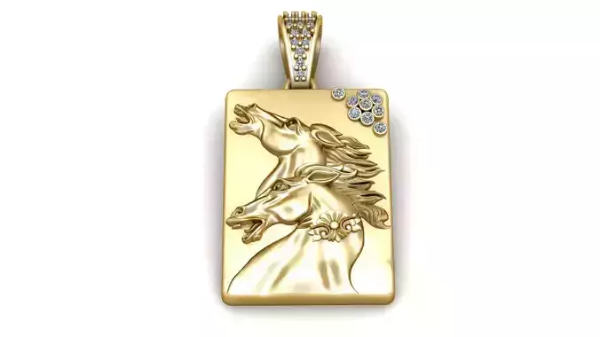 PRECIOUS HORSES FACE PENDANT 3D PRINTABLE MODEL