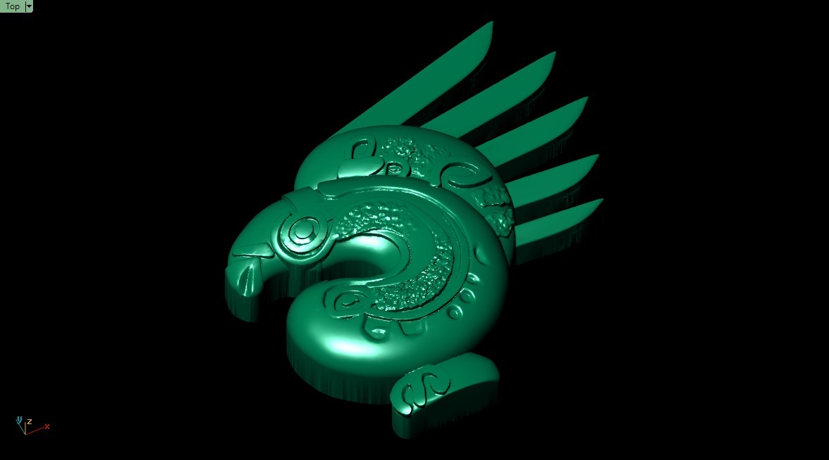 Peacock Head Mexican Incant 005 3D Print Model 3D print model_5