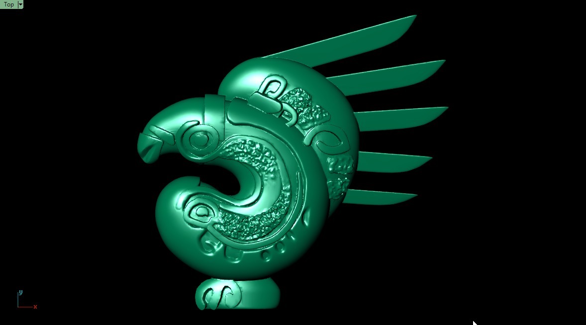 Peacock Head Mexican Incant 005 3D Print Model 3D print model_1