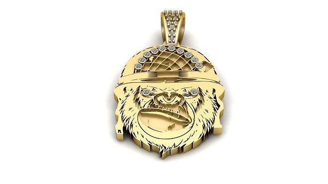 GORILLA ANIMAL DIAMOND PENDANT 3D PRINTABLE MODEL 3D print model