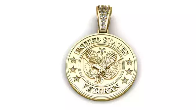 US ARMY MEDAL PENDANT 3D PRINTABLE MODEL