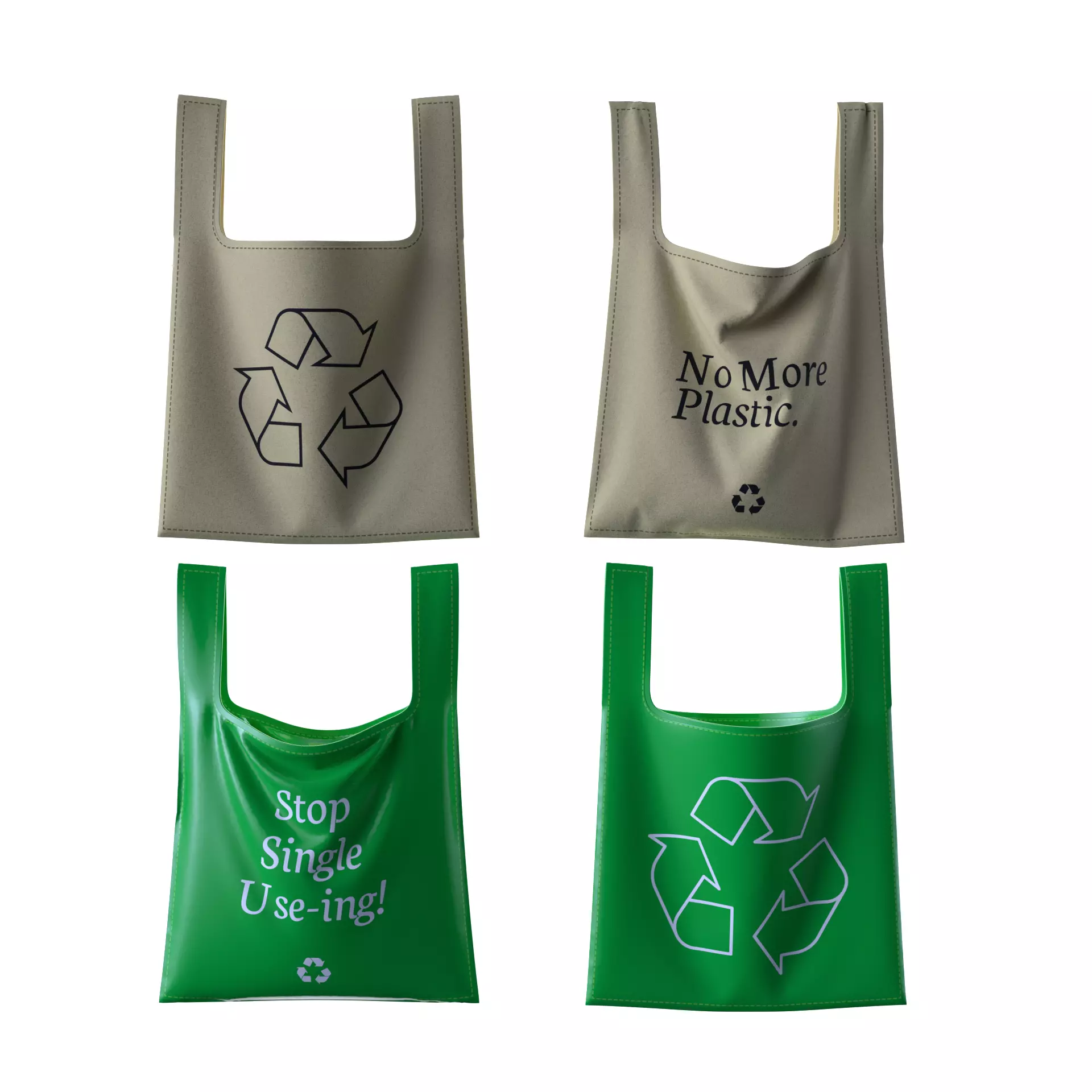 3 Plastic Bag Hanging - Reusable Bag - Tote Bag 3D model