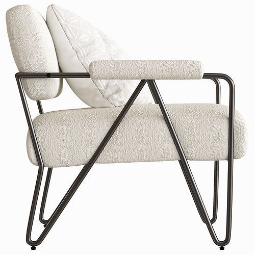 COCO REPUBLIC Lydia Occasional Chair 3D model 4