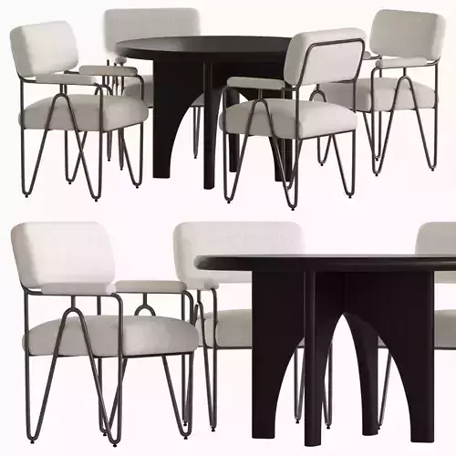 COCO REPUBLIC Lydia Chair and Baleno Timber Table