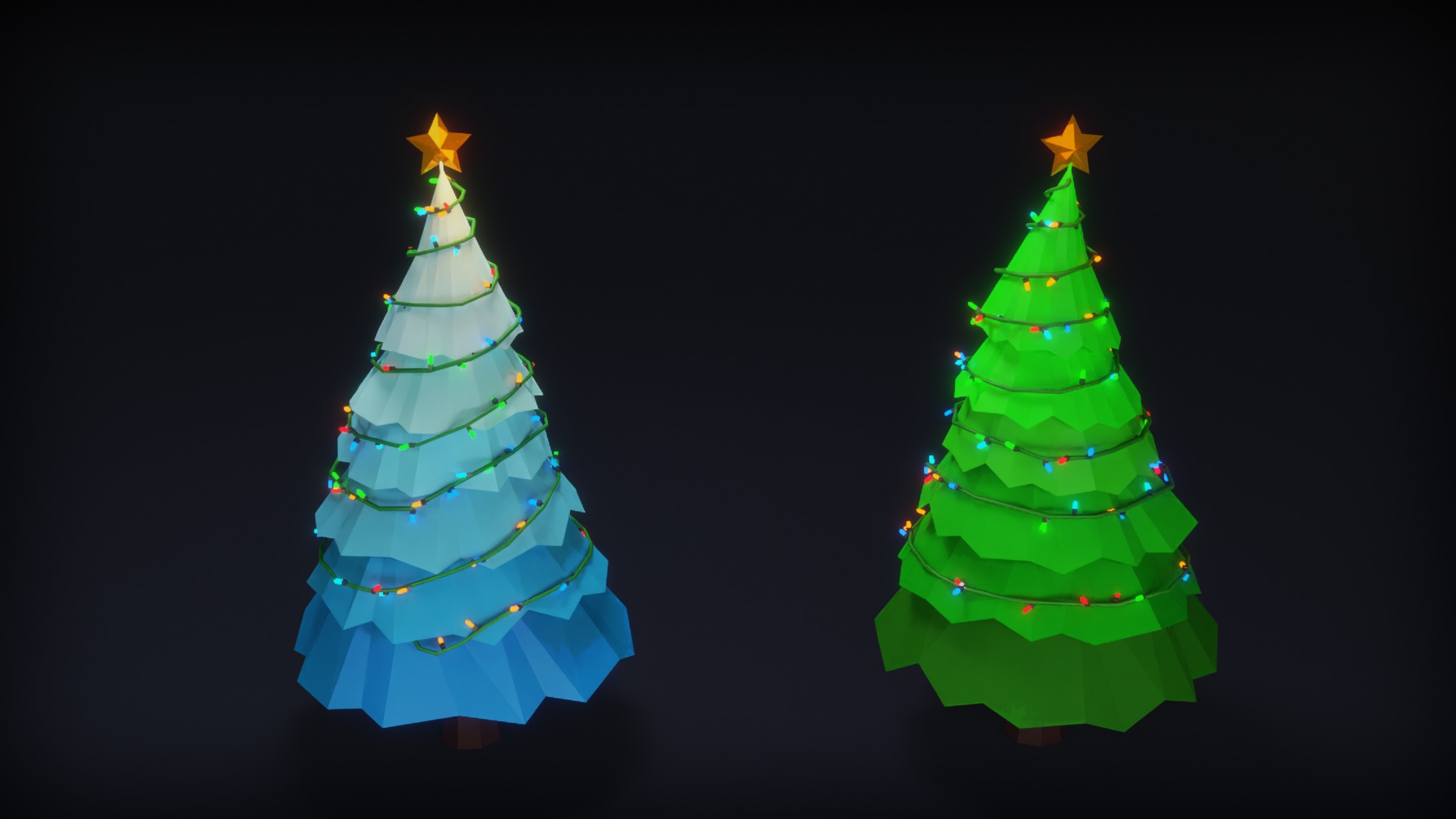 Low Poly Christmas Trees Free low-poly 3D model_5