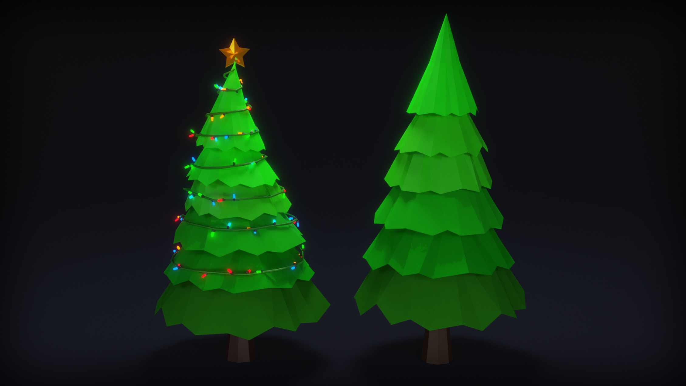 Low Poly Christmas Trees Free low-poly 3D model_2