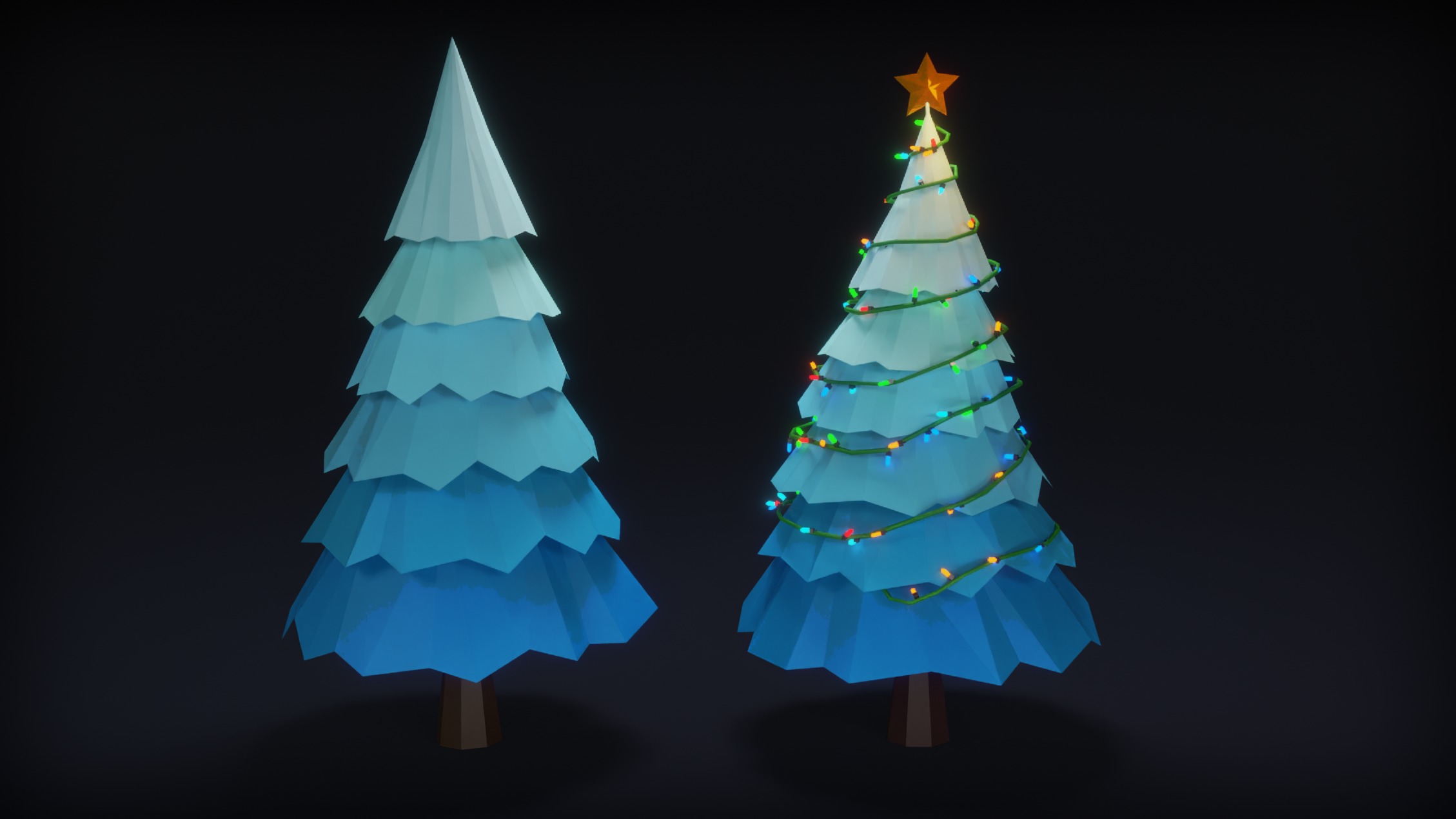 Low Poly Christmas Trees Free low-poly 3D model_1