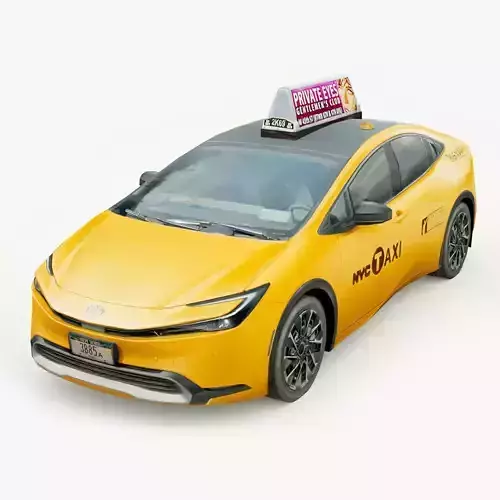 Toyota Prius Prime 2023 taxi Low-poly 3D model