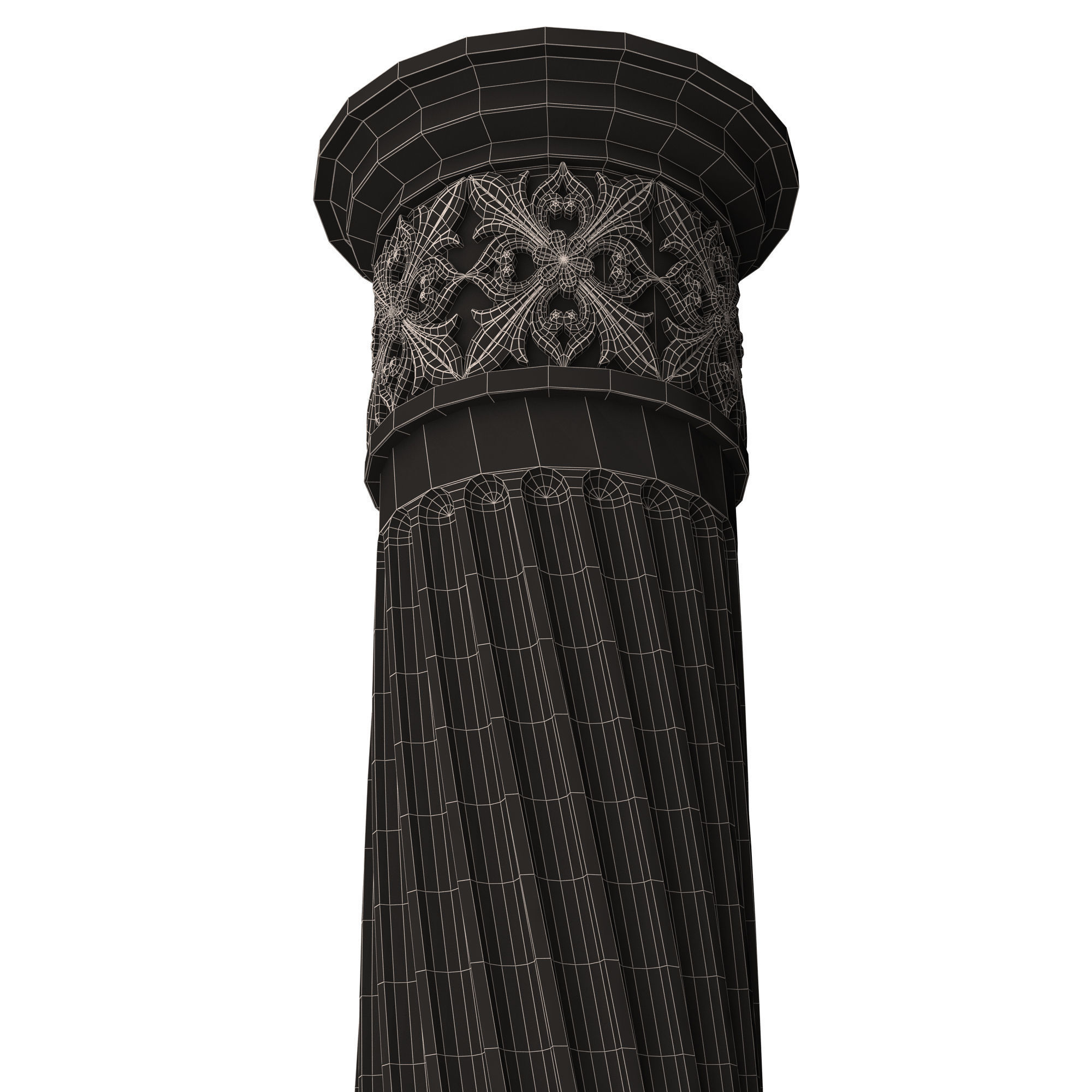 Column Capital 1404 Low-poly 3D model_9