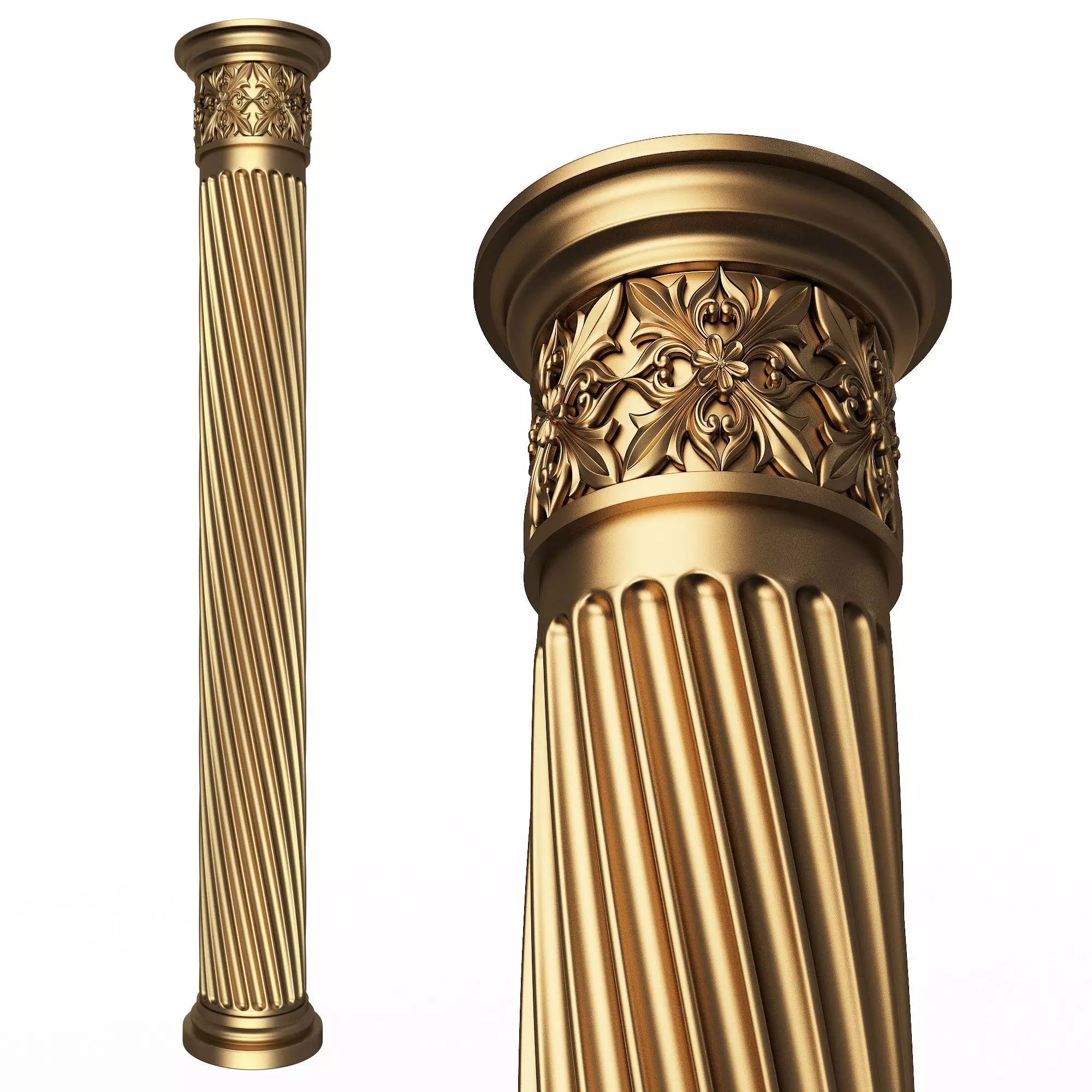 Column Capital 1404 Low-poly 3D model_0