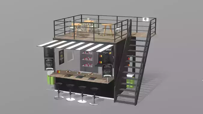 Fast food place 3D model