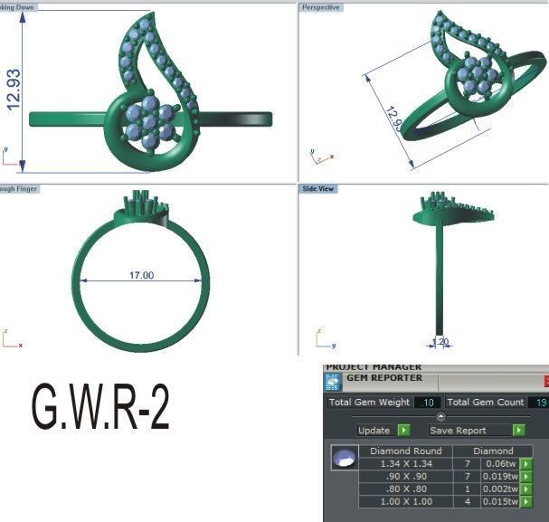 Women Ring Render 3dm STL OBJ FBX Details 3D print model_8