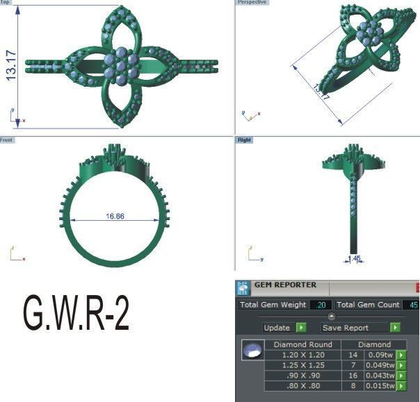 Women Ring Render 3dm STL OBJ FBX Details 3D print model_8