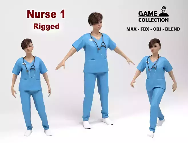 Nurse Low-poly 3D model
