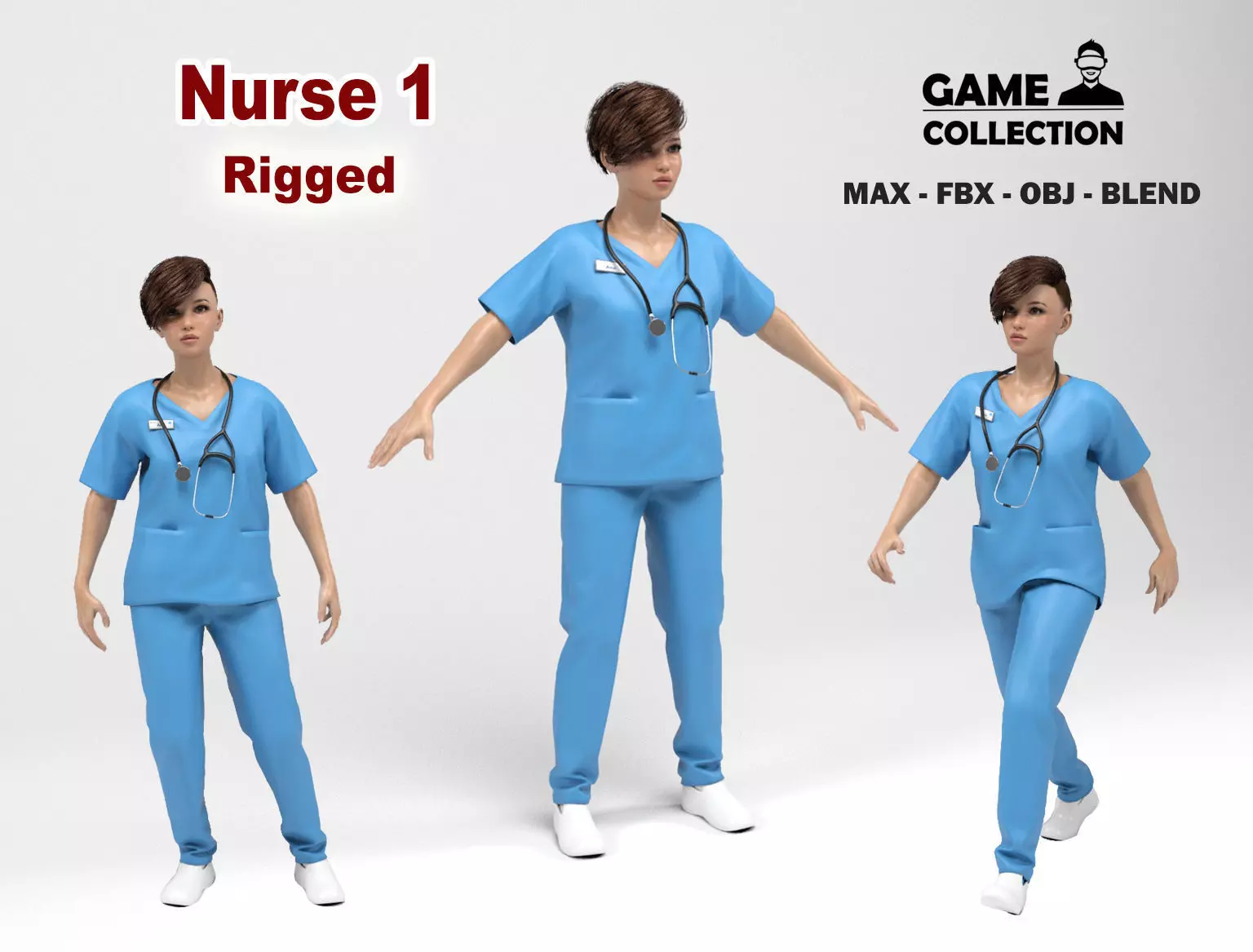 Nurse Low-poly 3D model
