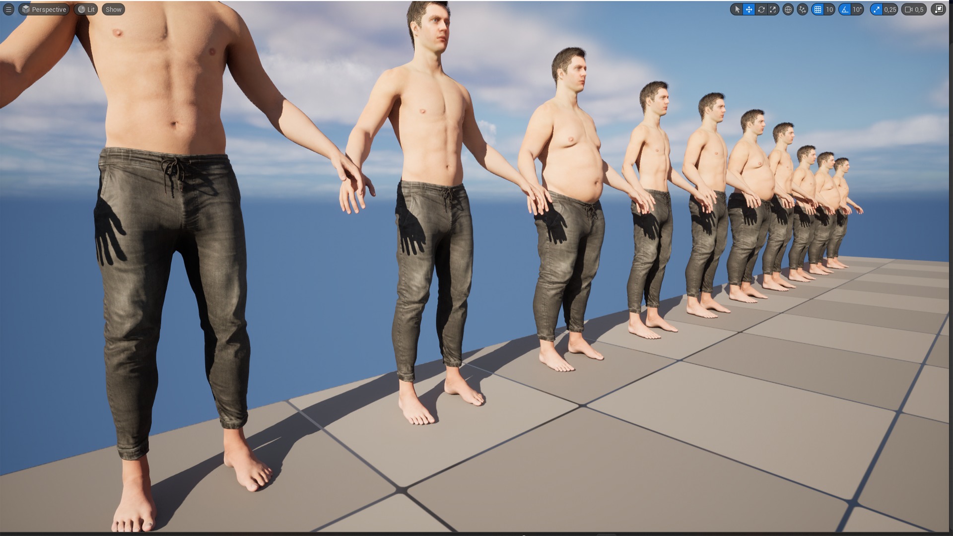 Jeans 26 - All MH Bodies - UE5 Skeletons - Rigged Low-poly 3D model_15