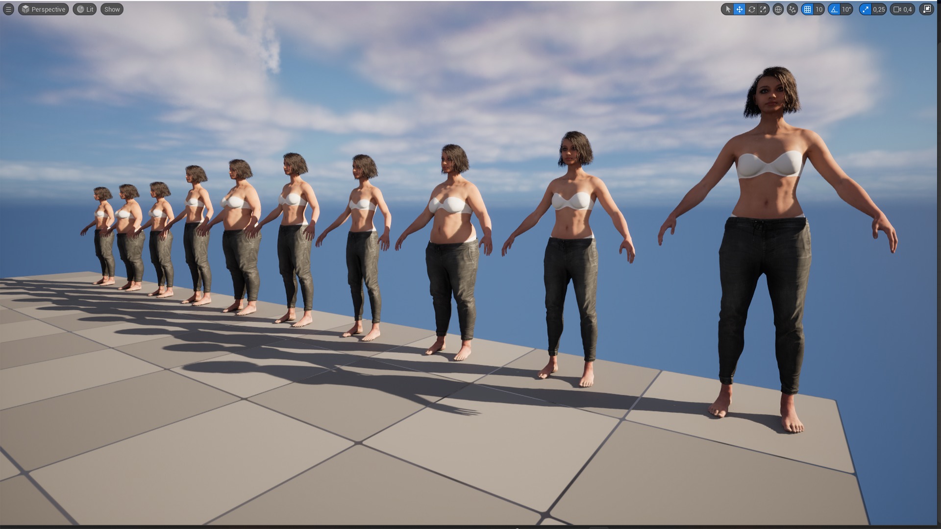 Jeans 26 - All MH Bodies - UE5 Skeletons - Rigged Low-poly 3D model_16