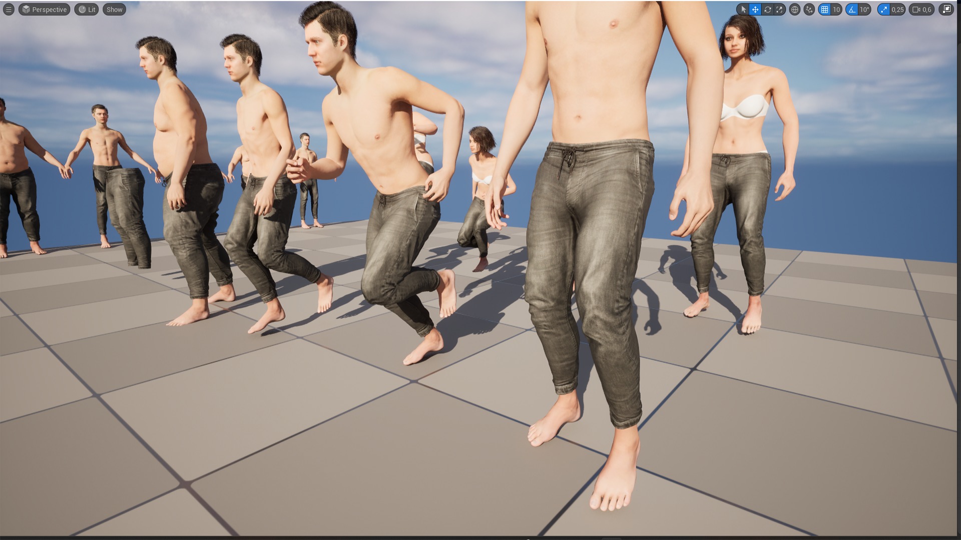 Jeans 26 - All MH Bodies - UE5 Skeletons - Rigged Low-poly 3D model_14