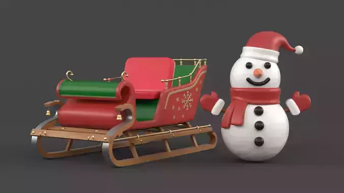 Santa Sleigh 3D model