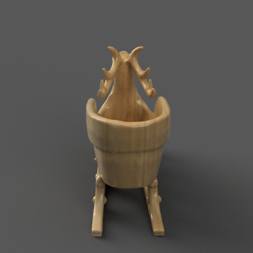 Santa Sleigh Christmas Decorations planter - vase - garden 7 3D print model_2