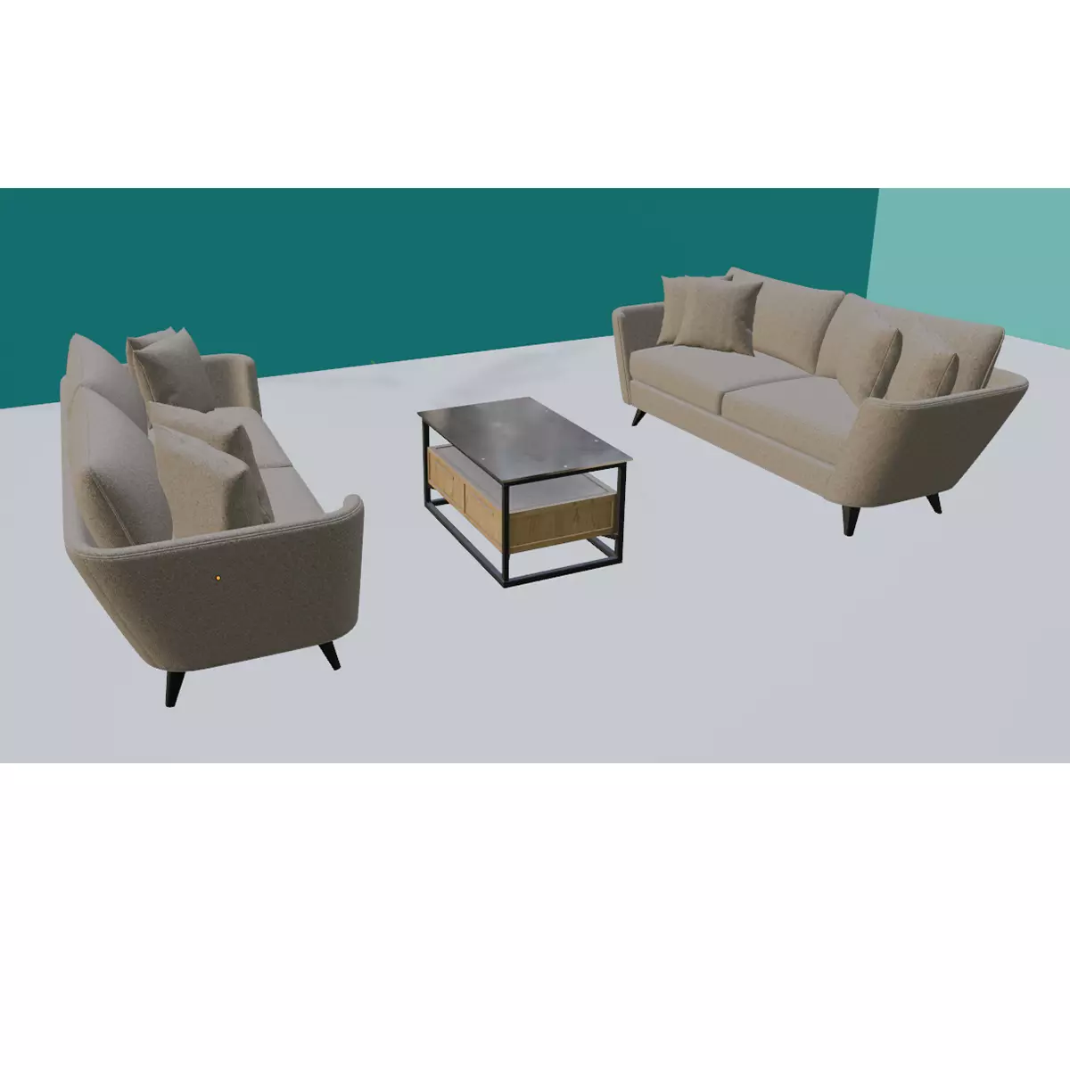 f sofa furniture Free 3D model_0