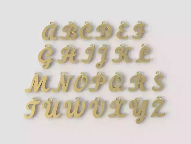 10mm Alphabet Pendants - No diamond  3D print model