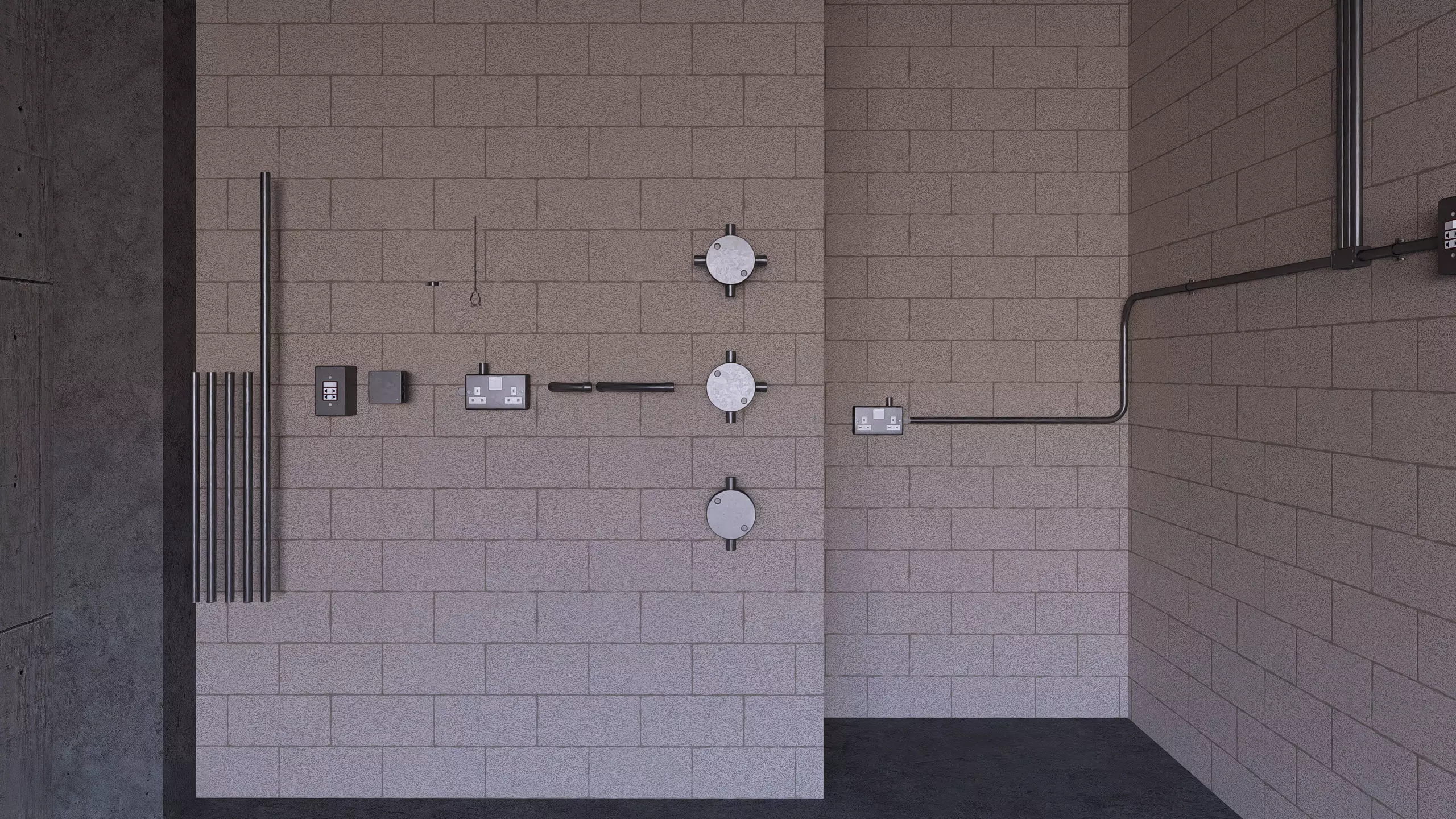 Electrical Conduit and Fittings 3D model_0