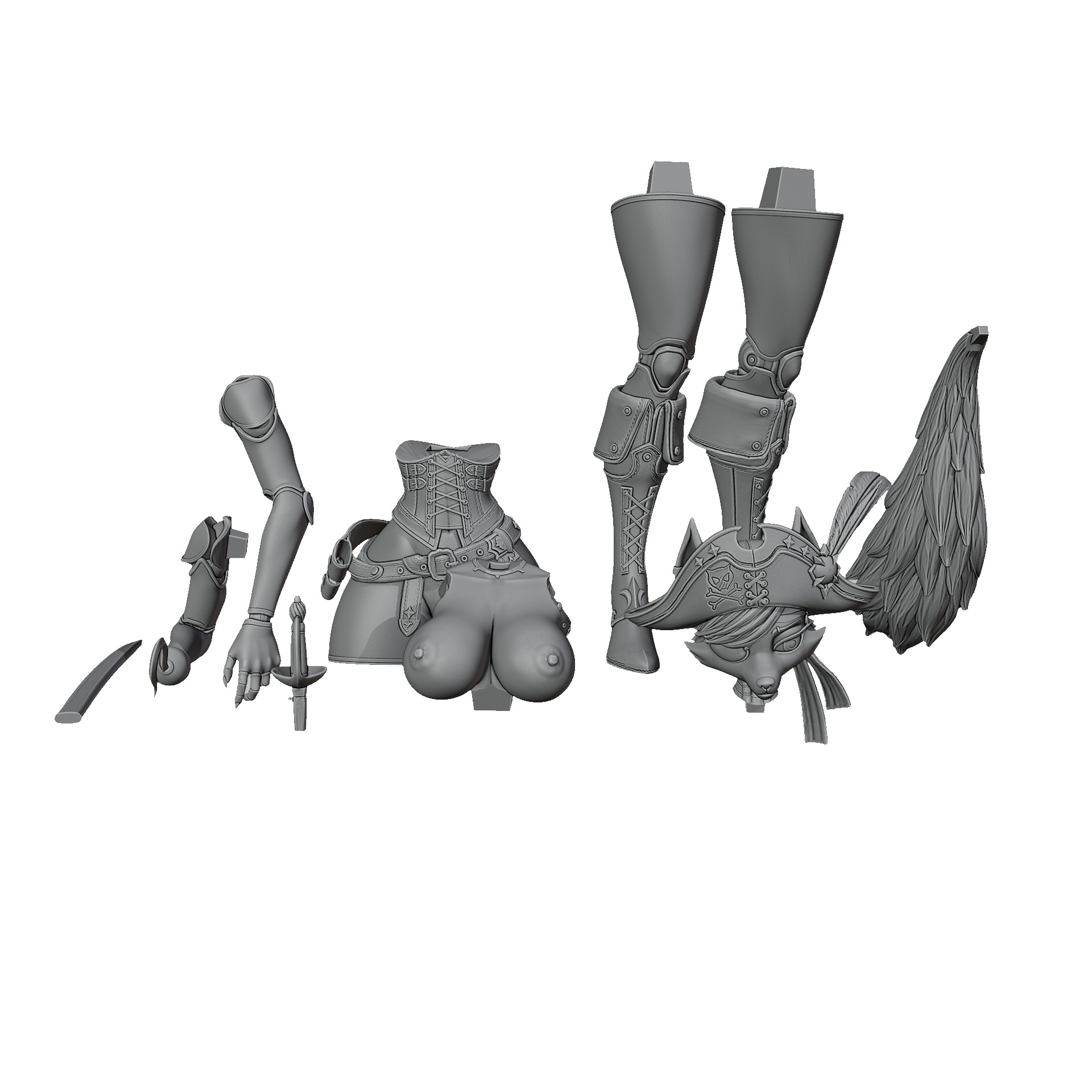 Sexy Foxy the pirate 3D print model_11